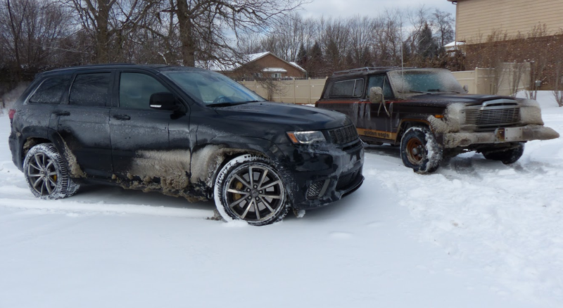 Illustration for article titled Towing An Old Jeep Through An Ice Storm With A 707 HP Jeep Grand Cherokee Trackhawk Was Truly Terrifying